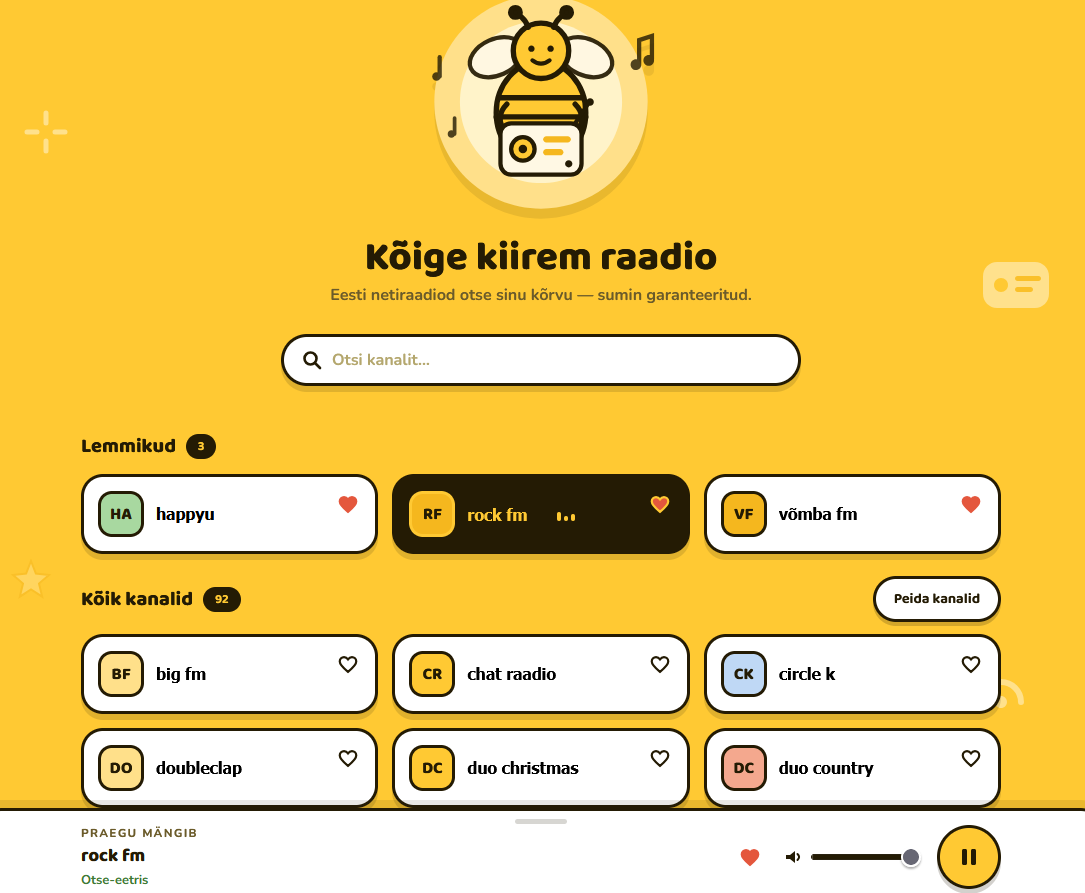 Mesiraadio ekraanipilt